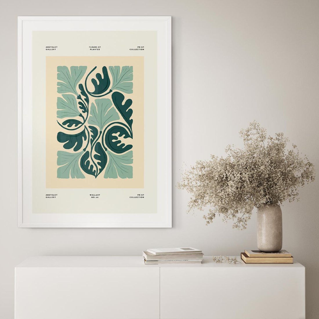 Plakat w ramie 30x40 - Podróżne Impresje - roślinne motywy, ornamenty - rama biała