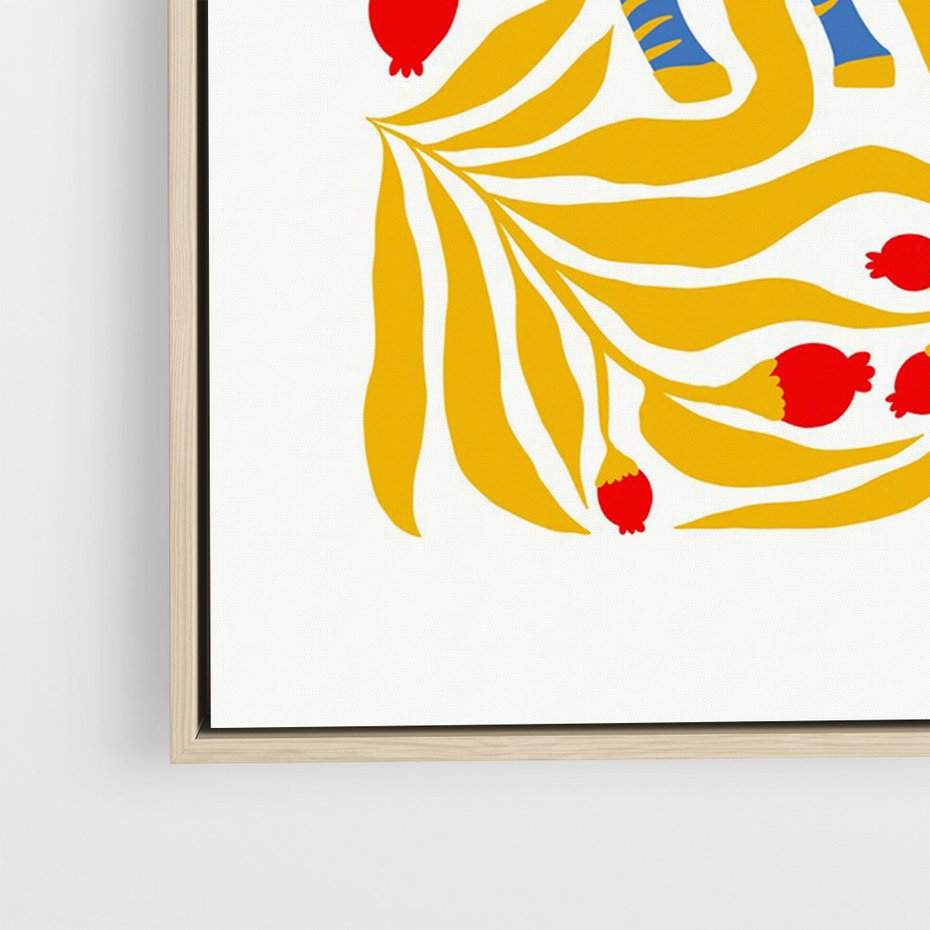 Obraz w ramie 70x100 - Zebra w Nowoczesności - abstrakcyjna nowoczesna grafika, pośrodku zebra - rama drewno