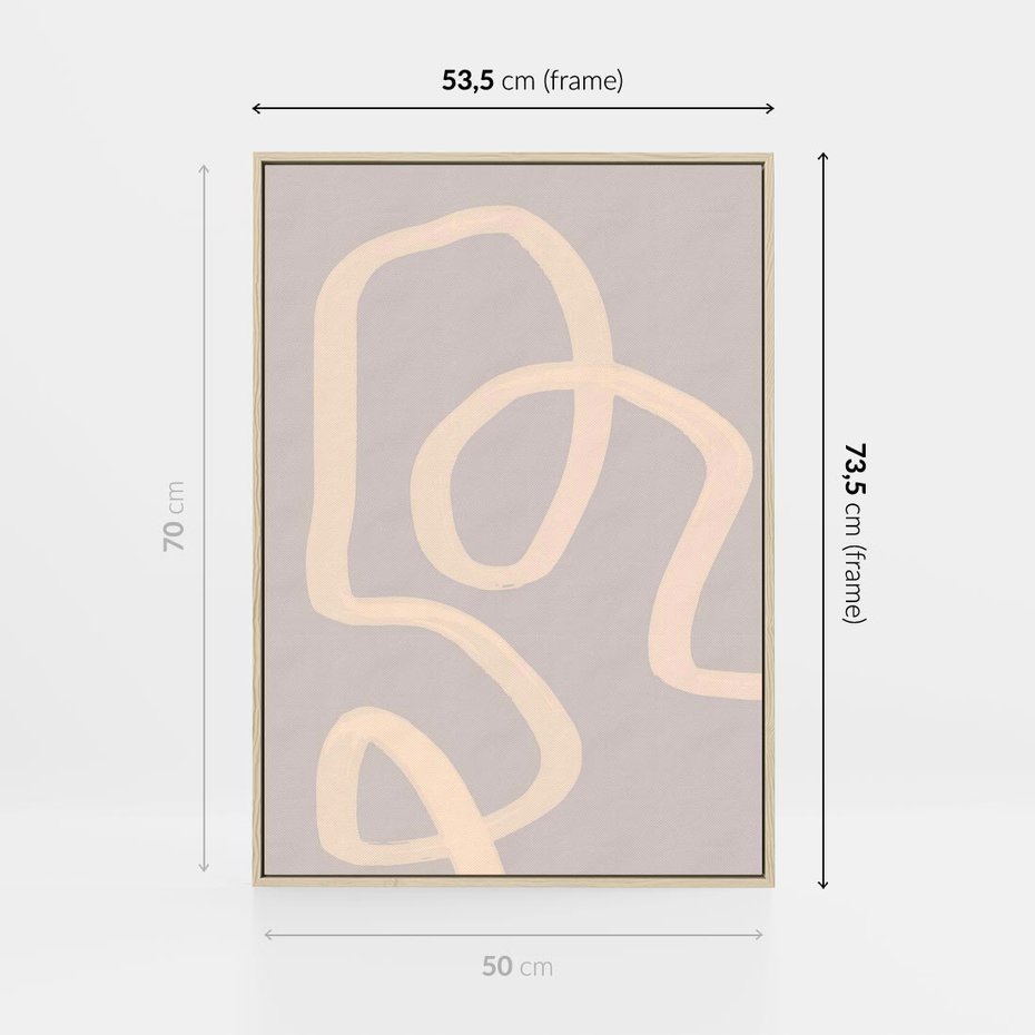 Obraz w ramie 50x70 - Nowoczesne Odbicia - minimalistyczny obraz, nowoczesny - rama drewno