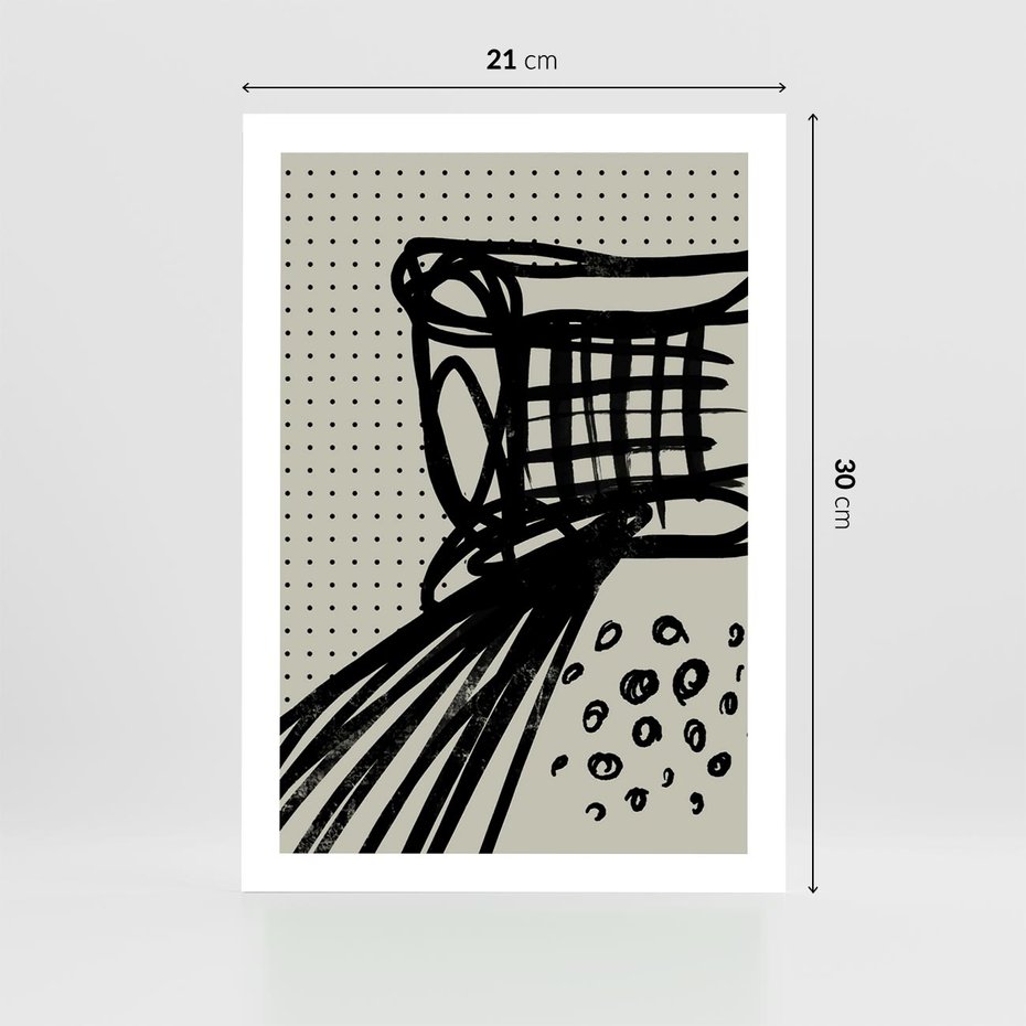 Plakat bez ramy 21x30 - Złudne Kontemplacje - abstrakcyjna mroczna kompozycja, nieregularne