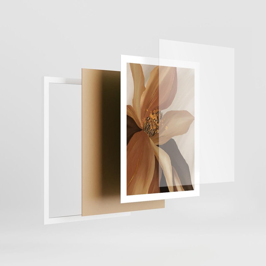 Plakat w ramie 50x70 - Wyraz Luksusu - sztuka, nowoczesna - rama biała