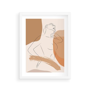 Plakat w ramie 30x40 - Sztuka Prostoty - kobieta, szkic - rama biała