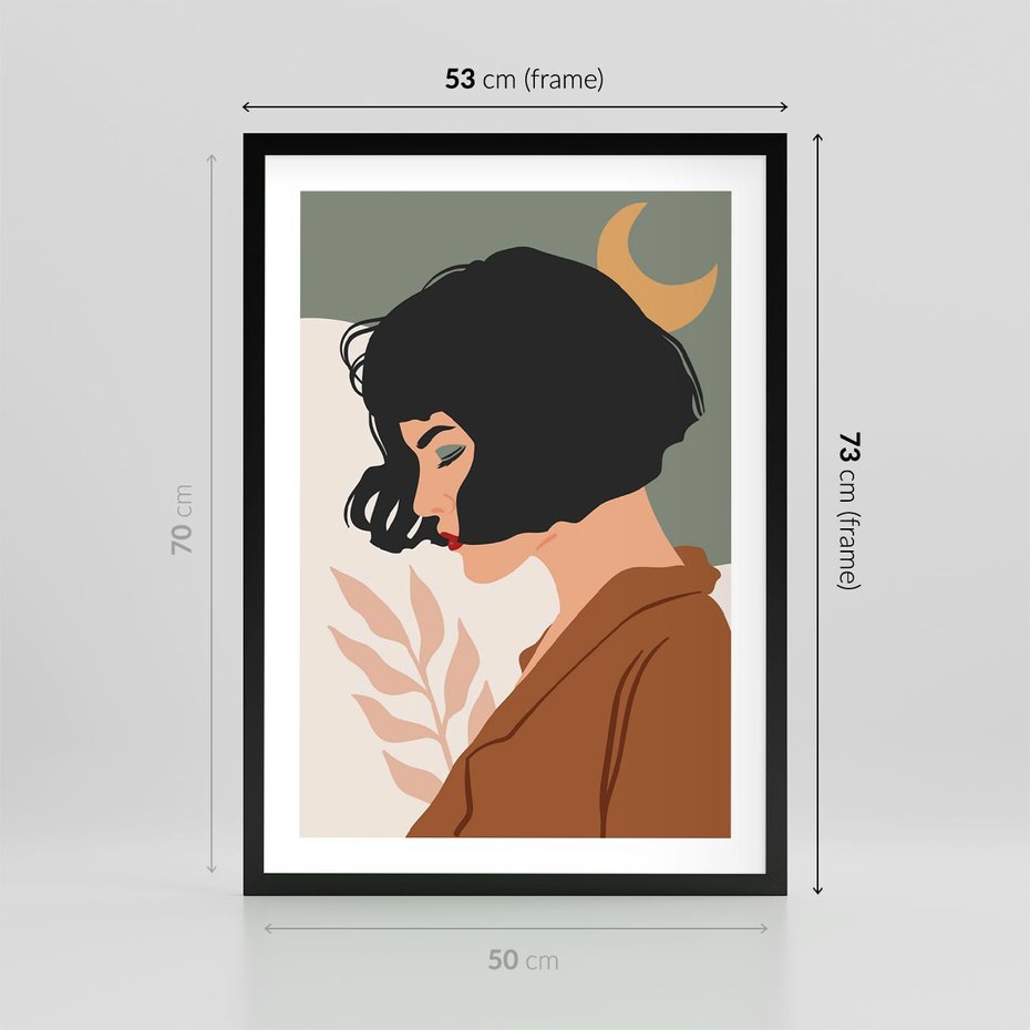 Plakat w ramie 50x70 - Kobieca Pasja - nowoczesny plakat, styl retro - rama czarna