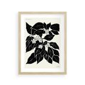 Plakat w ramie 30x40 - Ruchome szkicowe odbicia - czarno biała grafika, roślinność - rama drewno