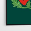 Obraz w ramie 70x100 - Księga Odbić - abstrakcyjna kwiatowa kompozycja, zielone  mocne tło - rama czarna