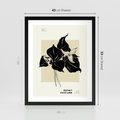 Plakat w ramie 40x50 - Ekspresja w szkicowanych kształtach - kwiaty, typografia - rama czarna