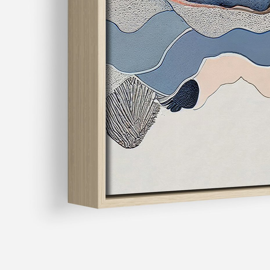 Obraz w ramie 70x100 - Dynamiczne Góry - akwarelowe graficzne góry, krajobraz - rama drewno