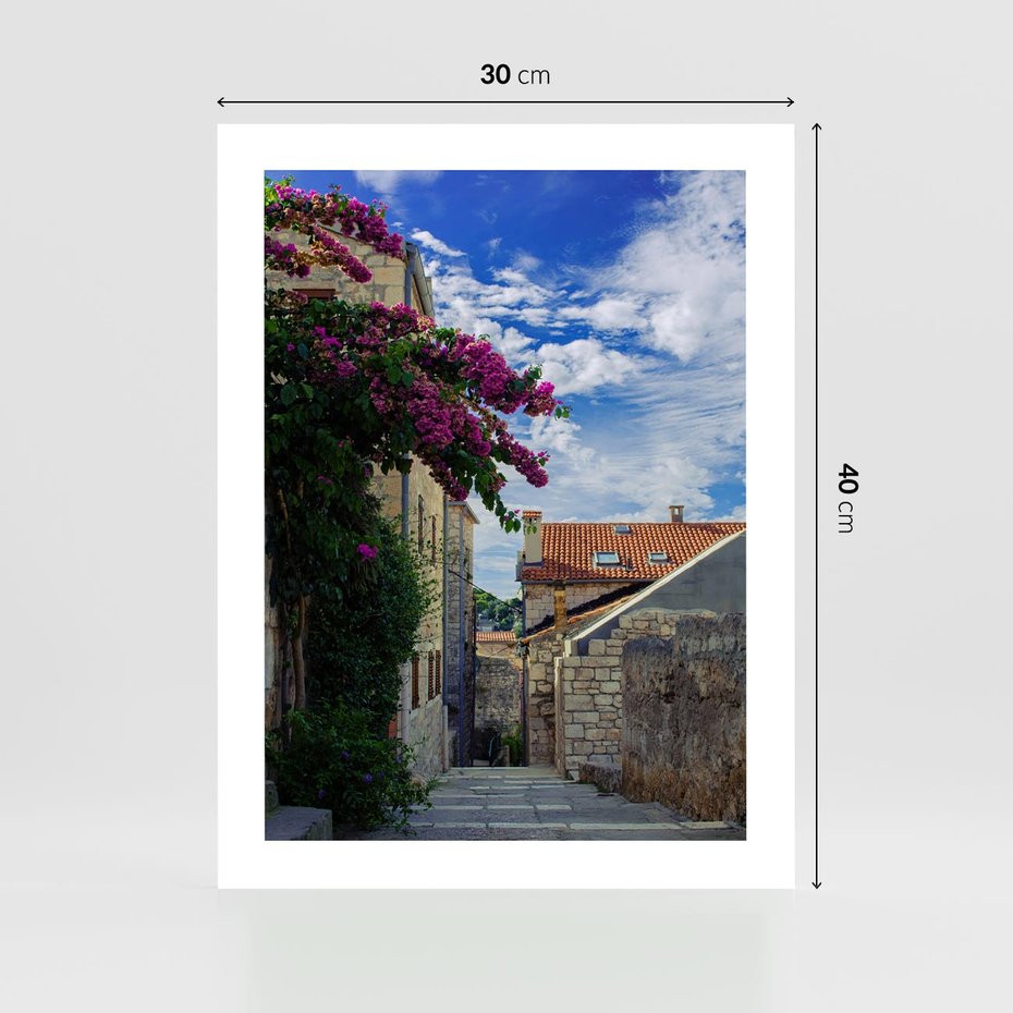 Plakat bez ramy 30x40 - Uliczka: perspektywa w mieście - uliczka, perspektywa