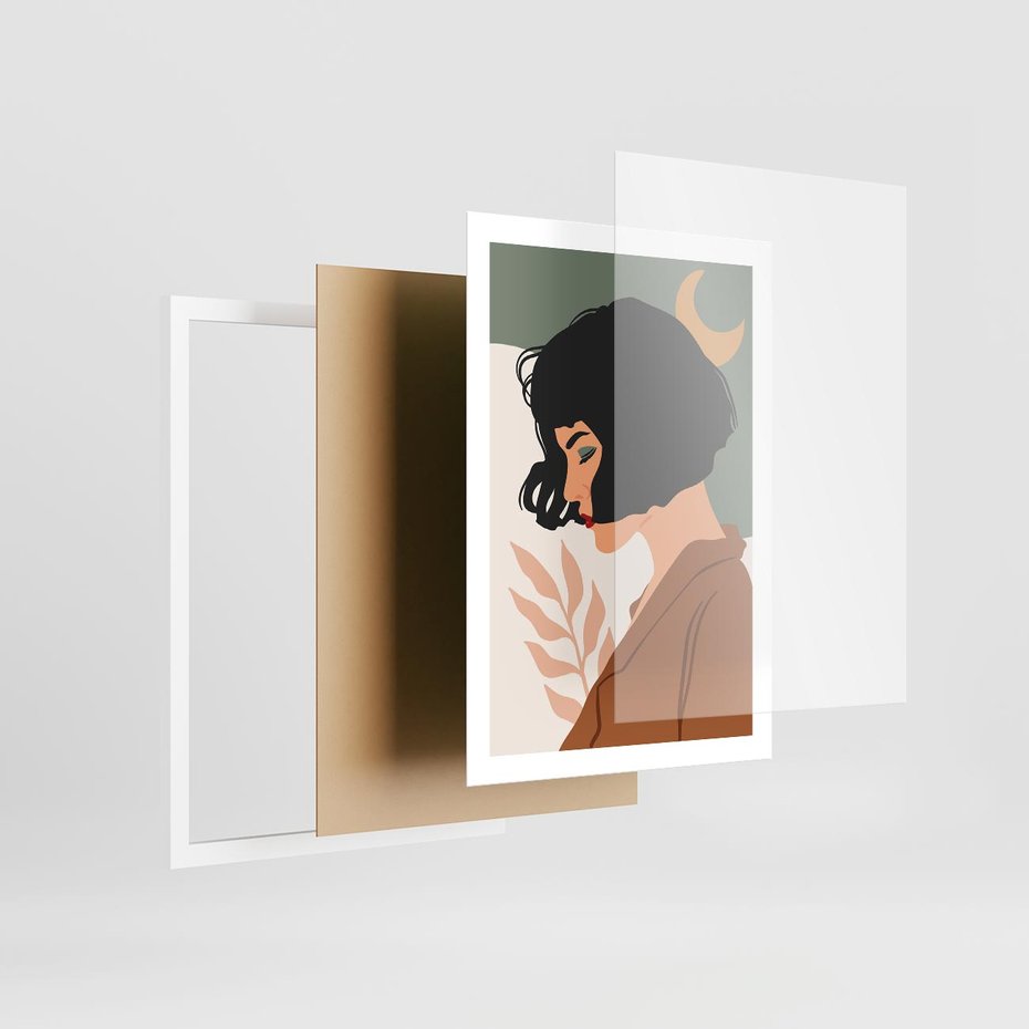 Plakat w ramie 50x70 - Kobieca Pasja - nowoczesny plakat, styl retro - rama biała