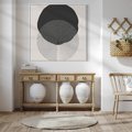Obraz w ramie 80x80 - Boho Przenikanie Uroku - abstrakcyjna kompozycja, okręgi - rama biała
