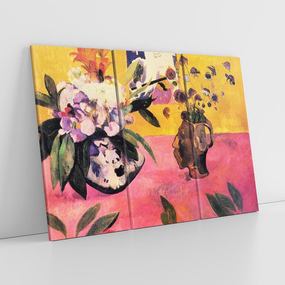 Obraz na płótnie 120x80 - Still Life with Head-Shaped Vase and Japanese Woodcut 1889, Paul Gauguin - Reprodukcja - reprodukcja, obraz na płótnie