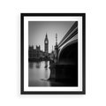 Plakat w ramie 40x50 - Majestatyczny Big Ben w Londynie - Londyn, most - rama czarna