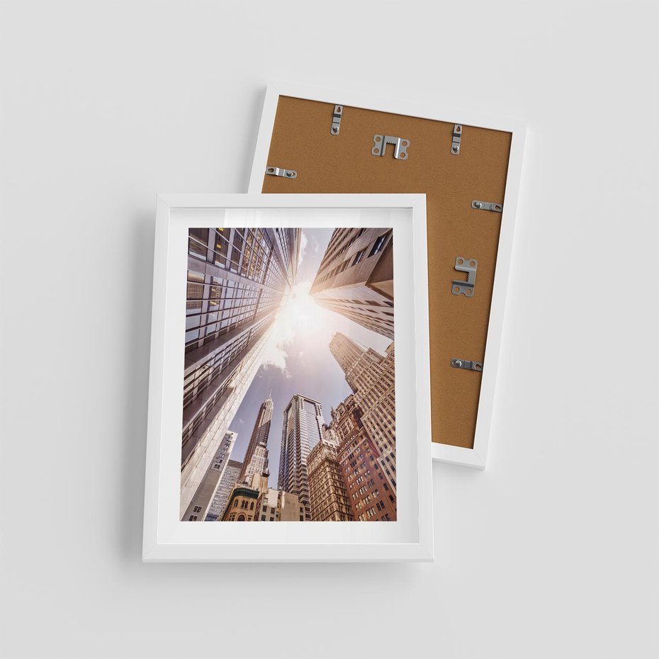 Plakat w ramie 30x40 - Oczami artysty - miasto, perspektywa - rama biała