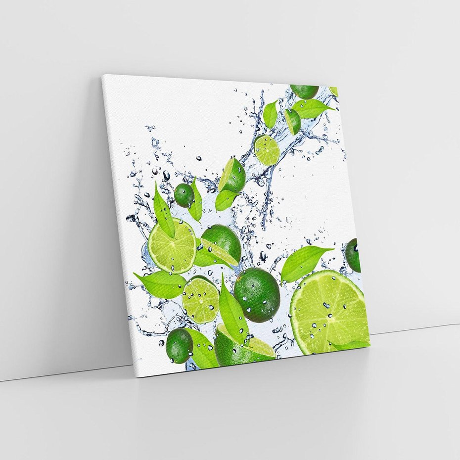 Obraz na płótnie 50x50 - Cytrusowa Świeżość - limonki, cytryny