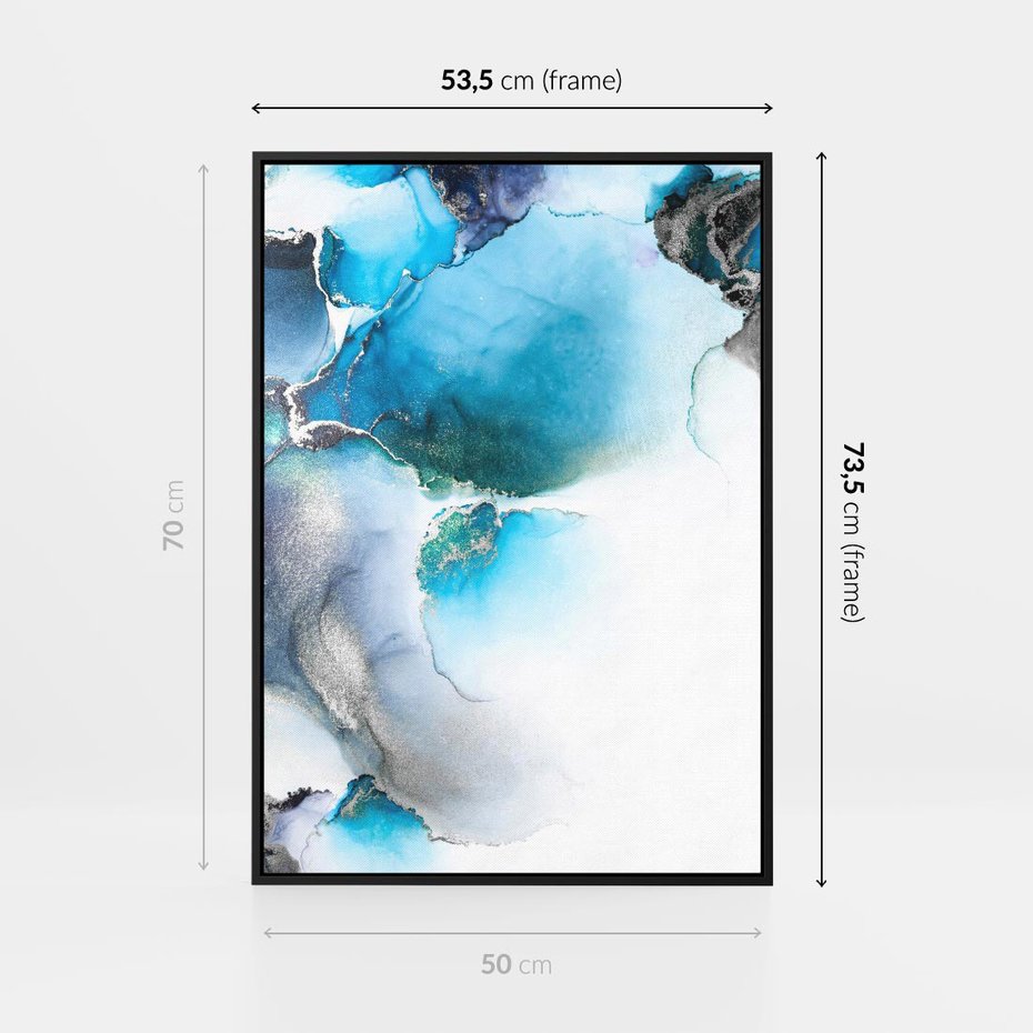 Obraz w ramie 50x70 - Marmur złotą akwarelą - marmur, akwarela - rama czarna