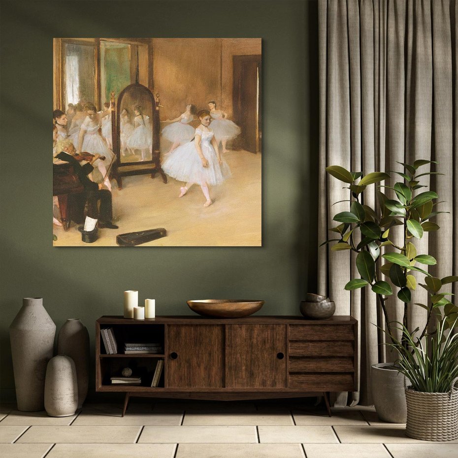 Obraz na płótnie 60x60 - The Dancing Class (1870), Edgar Degas - Reprodukcja - reprodukcja, obraz na płótnie