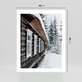 Plakat bez ramy 40x50 - Cicha Zima - zima, domek w górach