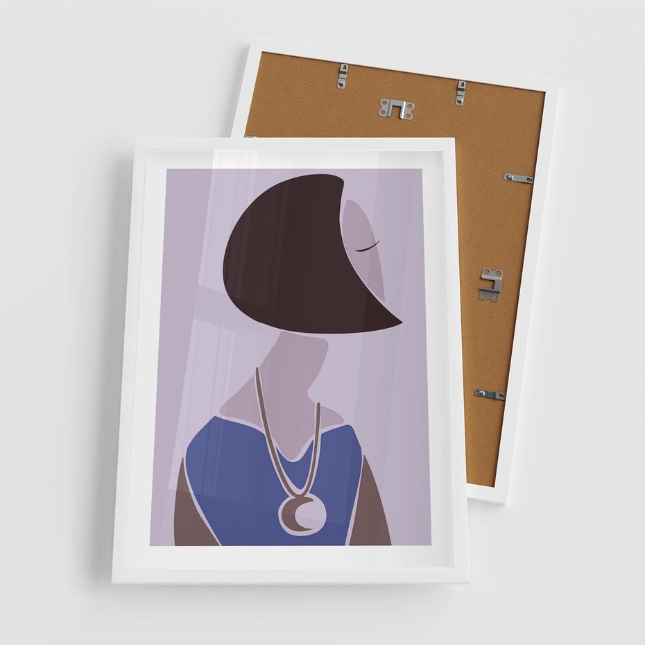 Plakat w ramie 50x70 - Kobieca Esencja - nowoczesny plakat, modern art - rama biała