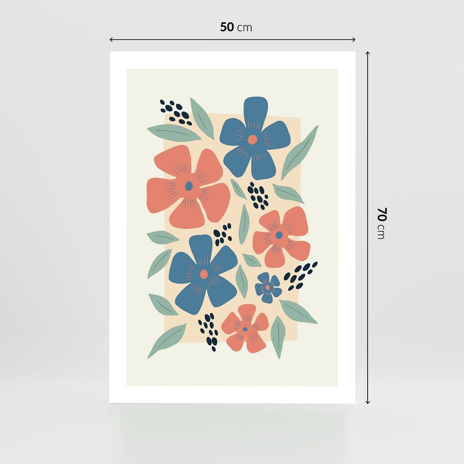 Plakat bez ramy 50x70 - Kolorowe liście tęsknot - minimalistyczny plakat, grafika