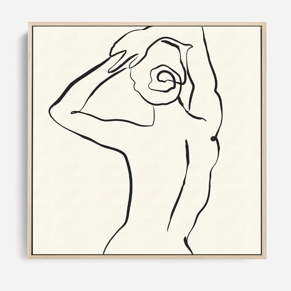 Obraz w ramie 50x50 - Tajemniczy Rytm - kobieta, posąg - rama drewno