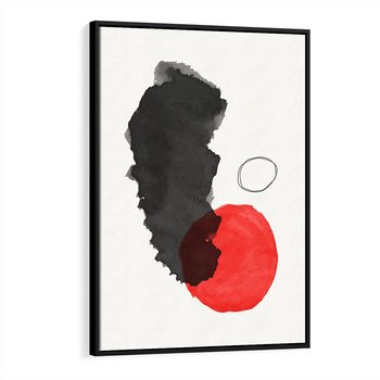 Obraz w ramie 70x100 - Wibracje Linii - abstrakcyjne nieregularne plamy, czarny - rama czarna