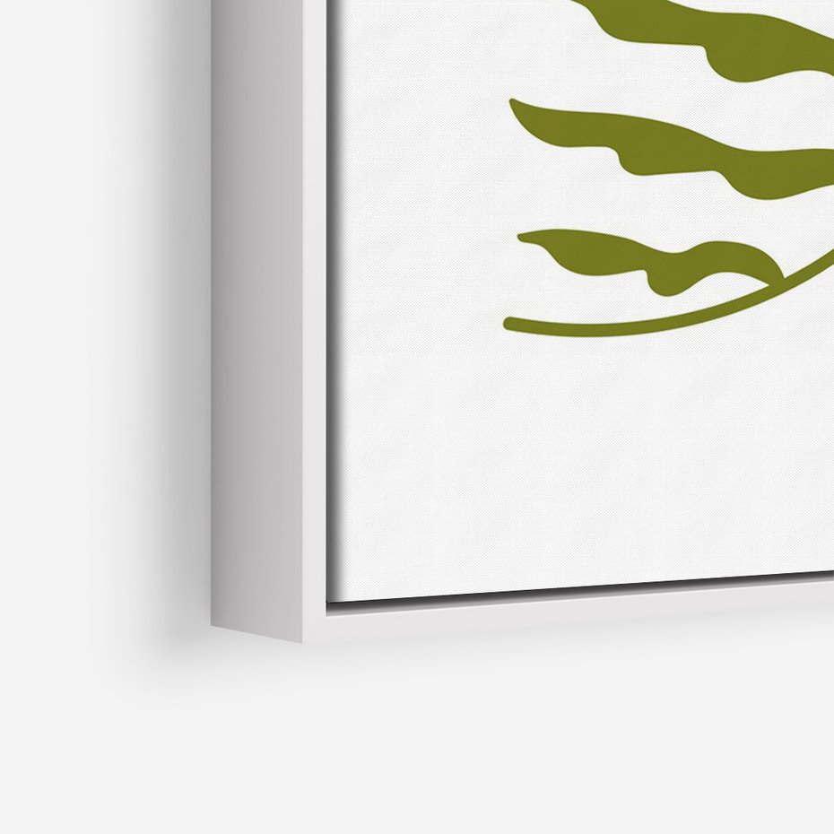 Obraz w ramie 80x120 - Rytmy Chaosu - roślina, gałązka - rama biała