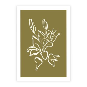 Plakat bez ramy 21x30 - Przenikające Barwy - abstrakcyjna roślina, kwiaty