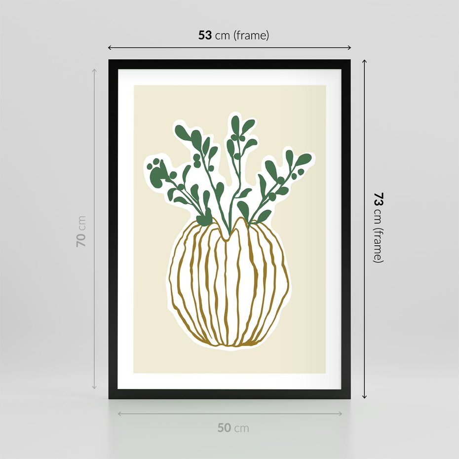 Plakat w ramie 50x70 - Przenikające Formy - abstrakcyjny plakat, kwiaty - rama czarna