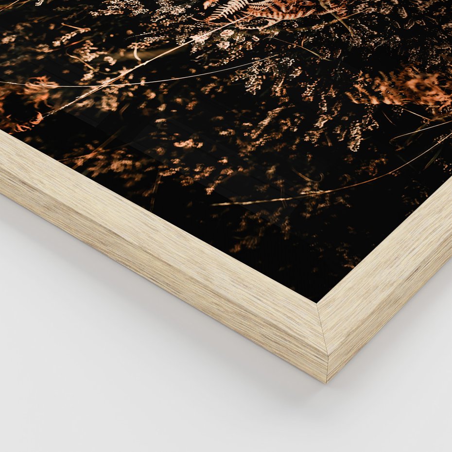 Zestaw obrazy w ramie 40x50 galeria - Jesień, pomost, liście - rama drewno