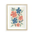 Plakat w ramie 40x50 - Kolorowe liście tęsknot - minimalistyczny plakat, grafika - rama drewno