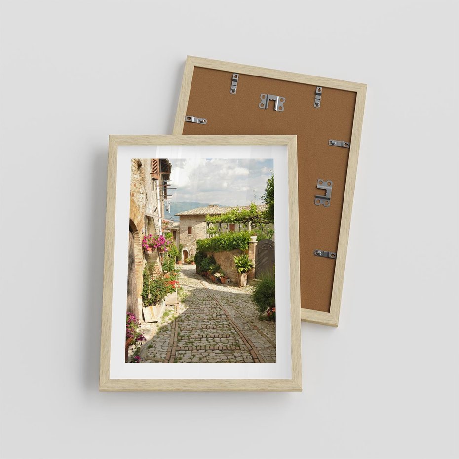 Plakat w ramie 30x40 - Włoskie Uliczki - włoska, uliczka - rama drewno