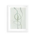 Plakat w ramie 30x40 - Zieleń Wewnętrznej Harmonii - zielona abstrakcja, zgaszona zieleń - rama biała