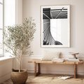 Plakat w ramie 30x40 - Minimalizm Wysokości - architektura, czarno białe zdjęcie - rama drewno