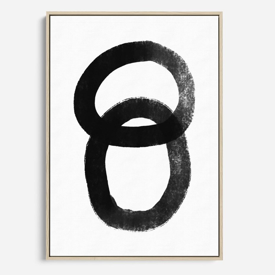 Obraz w ramie 80x120 - Kształtując Granice - abstrakcja, minimalizm - rama drewno