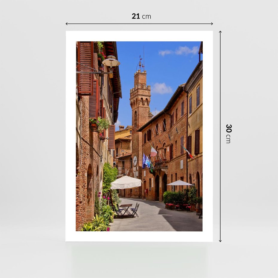 Plakat bez ramy 21x30 - Urok włoskich uliczek - włoskie, uliczki