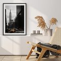 Plakat w ramie 30x40 - Nowy York, taksówka w ruchu - Nowy York, taksówka - rama czarna