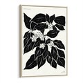 Obraz w ramie 50x70 - Ruchome szkicowe odbicia - czarno biała grafika, roślinność - rama drewno