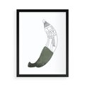 Plakat w ramie 50x70 - Rozkwitające Barwy Akwareli - minimalistyczny plakat, banan - rama czarna