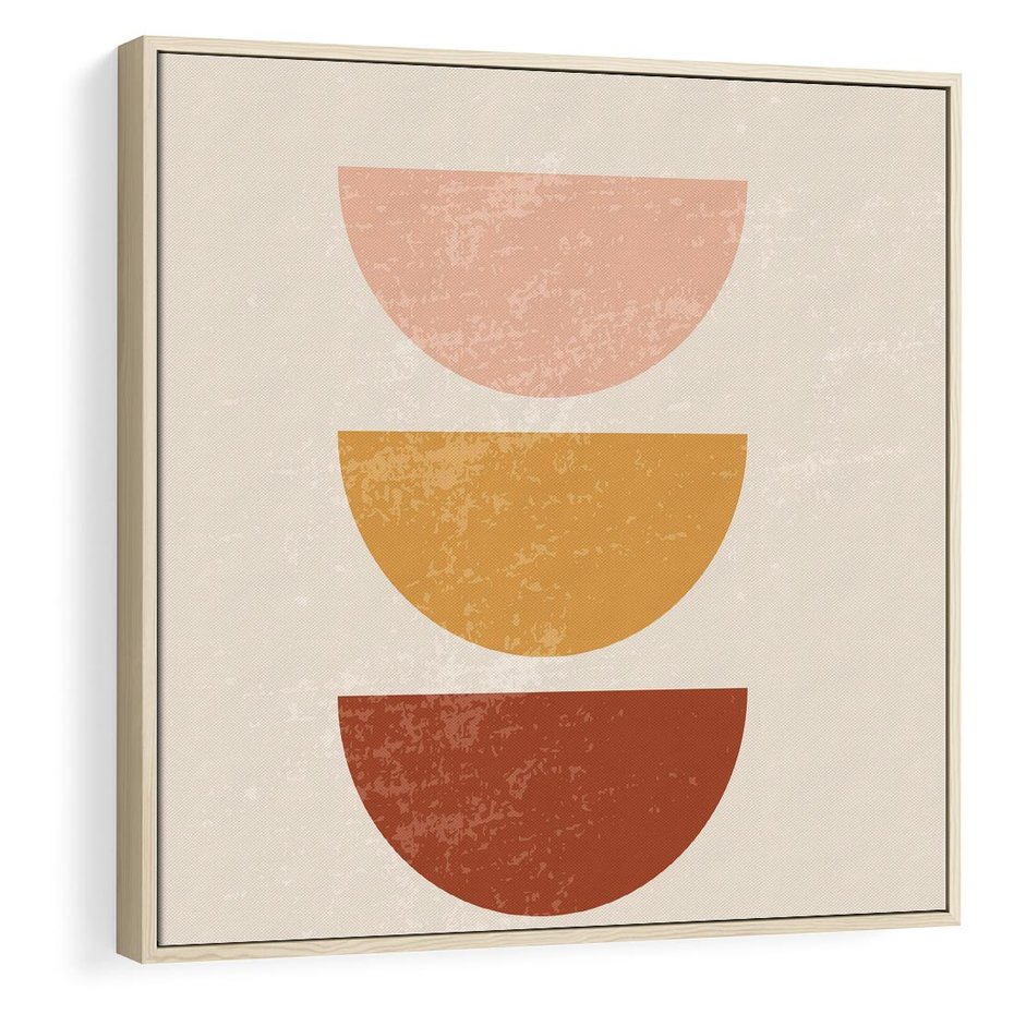 Obraz w ramie 50x50 - Geometryczne Wibracje - boho plakat, geometryczny - rama drewno
