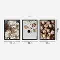 Zestaw obrazy w ramie 50x70 galeria - Kwiaty, róże, kawa - rama czarna