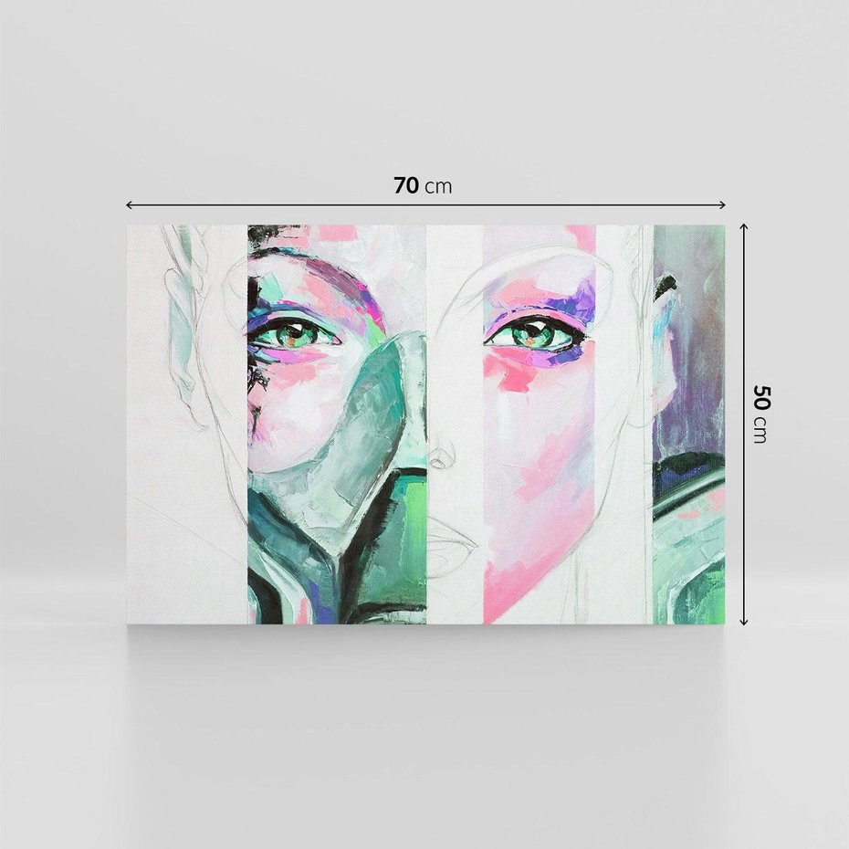 Obraz na płótnie 70x50 - Niezakończona Piękność - abstrakcyjny obraz olejny, portret kobiety