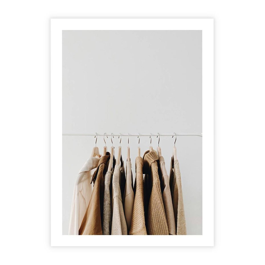 Plakat bez ramy 50x70 - Boho Elegancja - boho kobiece zdjęcie, wieszak