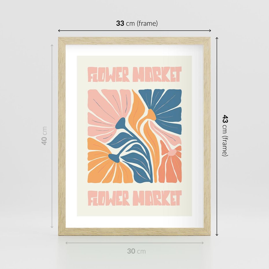 Plakat w ramie 30x40 - Spójny Dysonans - pastelowe kolory, typografia - rama drewno