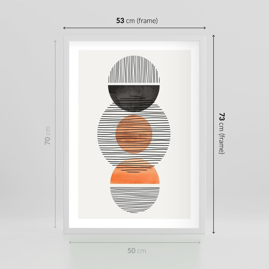 Plakat w ramie 50x70 - Geometryczna Abstrakcja - abstrakcja, nowoczesny obraz - rama biała