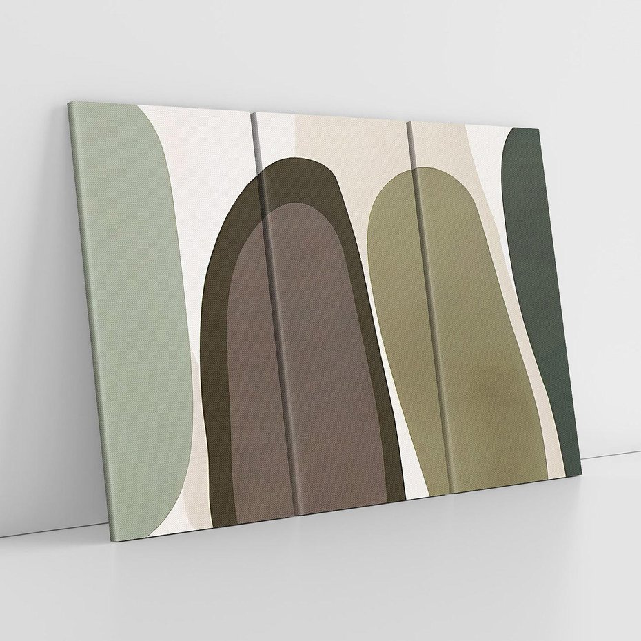 Obraz na płótnie 120x80 - Fale w Zieleni - abstrakcyjne kształty, zgaszona zieleń