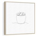 Obraz w ramie 50x50 - Rozkwitające Echa - szkic, minimalizm - rama drewno