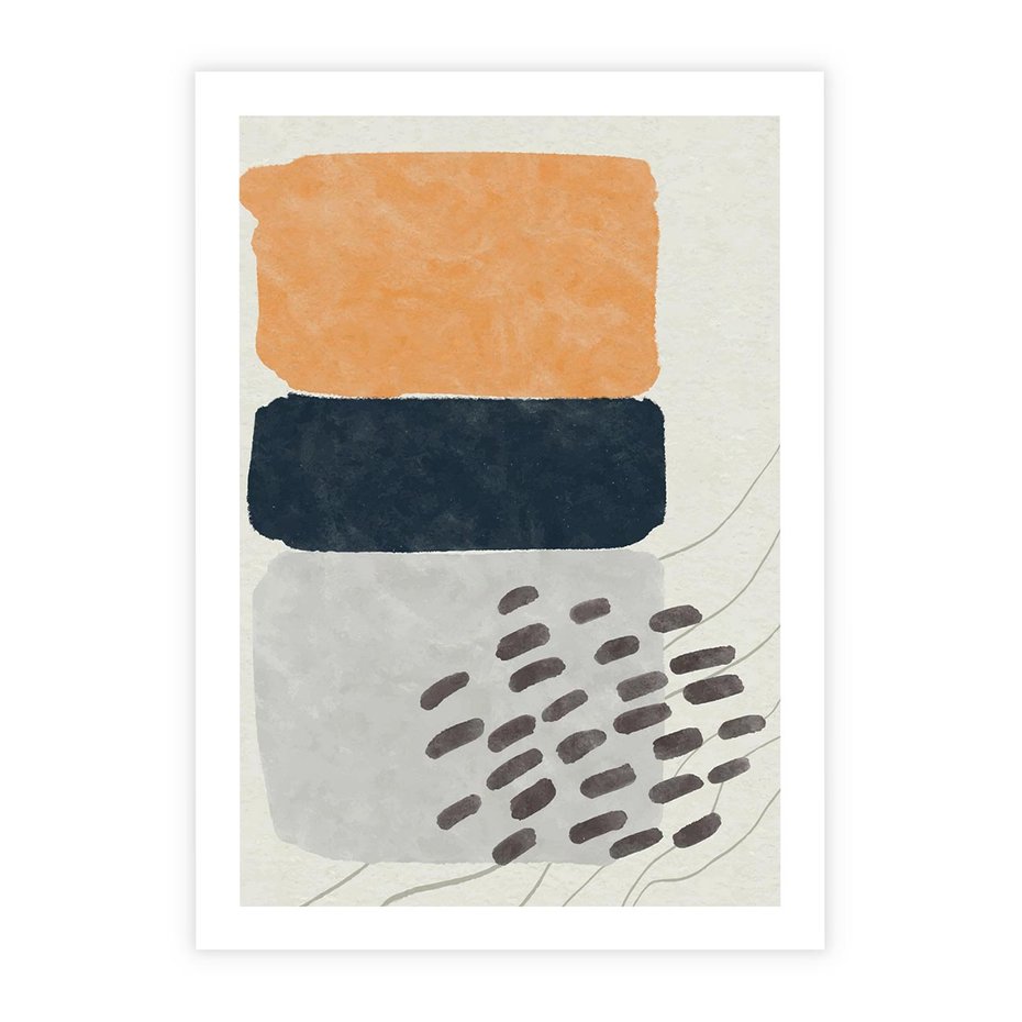 Plakat bez ramy 30x40 - Impulsy Podróżnych Marzeń - geometryczne elementy, stonowane kolory