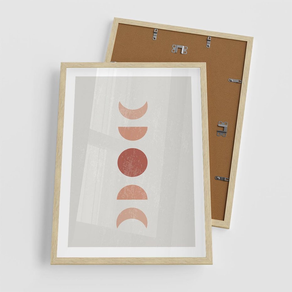 Plakat w ramie 50x70 - Mistyka Boho - boho plakat, beże brązy - rama drewno