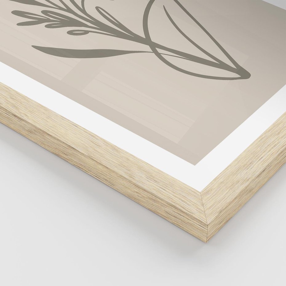 Plakat w ramie 40x50 - Kwiatowe Spektrum - nowoczesny plakat, subtelna sztuka - rama drewno