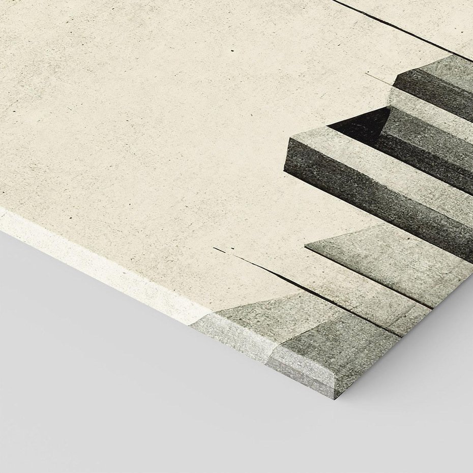 Obraz na płótnie 30x30 - Mroczne Wieżowce - postarzana grafika, perspektywa budynków wieżowców